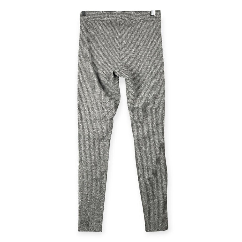 Hue Ribbed Leggings Women’s Small Gray Mid Rise Stretch NWT - Picture 2 of 8